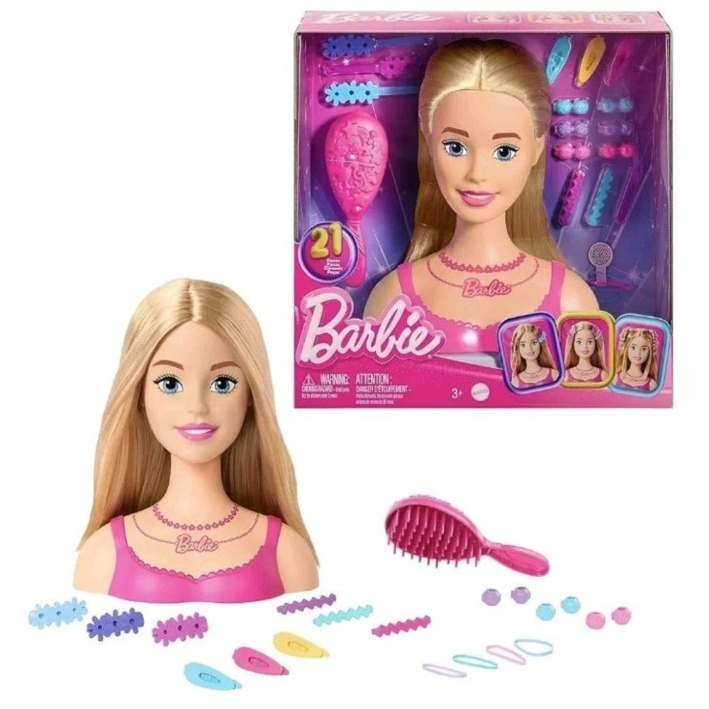 NEW Barbie Doll Styling Head Blond Hair 20‎ Accessories Doll Head Girls Toy Play